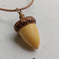 手工木雕 天然漆小橡果黃楊木項鍊