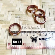 Brown carved ring size 15 original kaokah kokka