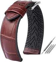 For Rolex For Ctizen For Tissot Leather Watchband Waterproof Rubber Silicone Watch Band Men 19mm20mm
