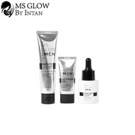 hk2 MS Glow For Men Skincare Paket Wajah Facial Wash Cream Serum Sun
