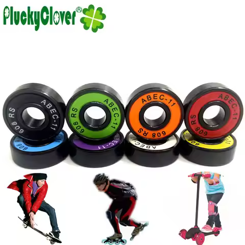 8pcs Fast Skateboard Bearing 608-2rs Double Rocker Bearing for Kick Stunt Scooter Surf Board Downhil