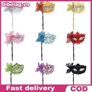 DIBO Masquerade Mask with Holding Stick, Venetian Half Face Mask for Women .