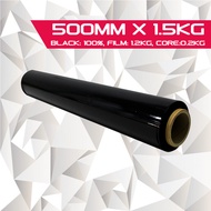 500mm, 1.5KG Black Stretch Film Pallet Plastic Wrap Plastic Roll