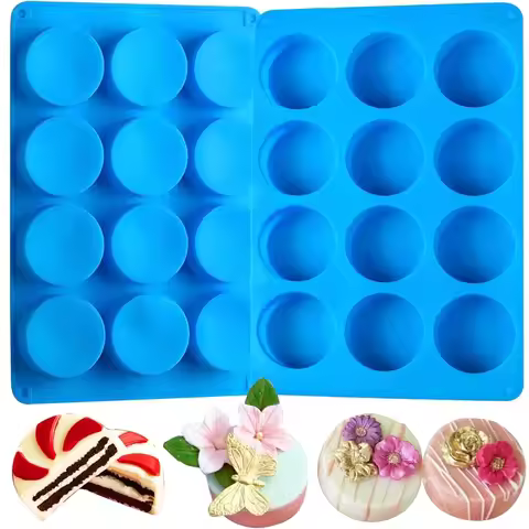 2 Oreo Cookie Chocolate Silicone Mold 12-Cavity Round Cylinder Chocolate Molds Candy Silicone Baking