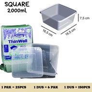 Thinwall Square 1000ml | Thinwall 1500ml Kotak | Thinwall Kotak 2000ml | Tempat Makan Kotak 3000ml