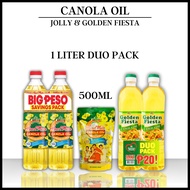 CANOLA OIL GOLDEN FIESTA CANOLA OIL DUO PACK JOLLY CANOLA OIL 500ML GOLDEN FIESTA 1LITER JOLLY 1LITE