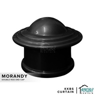 KKBS CURTAIN Morandy Curtain Rod End Cap Obsidian Black Colour