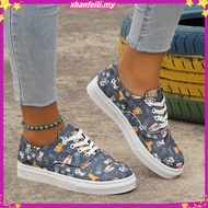 Ready stock kasut printing jogging sukan perempuan sport wanita plus size 35-43 putih hitam shoes wo