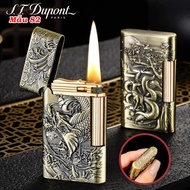 HỘP QUẸT BẬT LỬA DUPONT XĂNG ĐÁ KHẮC NỔI 2 MẶT HÌNH CÁ CHÉP HÓA RỒNG
