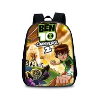 กระเป๋าเป้สะพายหลัง Ben 10 สำหรับเด็กนักเรียนประถมและมัธยมต้น ขนาด 35 ซม. ผ้าไนลอน ซิปปิด กระเป๋าใส่