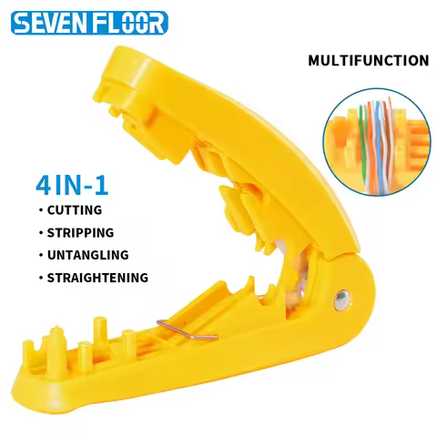 RJ45 LAN Cable Tool, 4 in 1 Cutting Stripping Combing Straightening Tool for Cat5e Cat6 STP UTP Netw