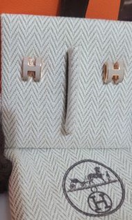 Hermes mini pop h 奶茶色耳環