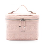 【二手】迪奧旅行化妝包，藤格紋，S5480VREY，淺粉色帆布，女士，二手