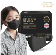 Smart Eco EU Mask 韓國製三層防護小童口罩 (黑色/白色) $140/100個
