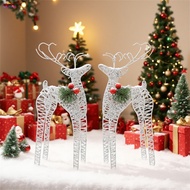 Christmas Reindeer Figurine Glittering Xmas Holiday Party Supply Yard Ornaments Suitable for Mantel 