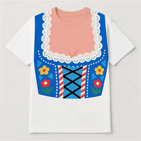 3D German Oktoberfest Beer Festival Printing Women T-Shirt Harajuku Beer Festival Cosplay Costume Gr