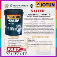 🔥FREE BAG🔥JOTUN 5 LITER JOTASHIELD INFINITY EXTERIOR PAINT/ CAT DINDING RUMAH LUAR