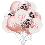 15Pcs 12 Inch 18th 21th 30th 40th 50th 60th 70th 80th Birthday Party Latex Balloons Anniversary Deco