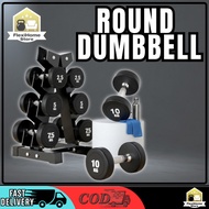 Round Dumbbell Rubber Coated 2.5kg-25kg Home Fitness Equipment Gym Workout Dumbbell Set Exercise