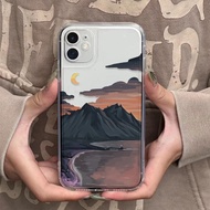 Clear Photo frame case for iphone 14 pro max 11 13 12 7Plus X XS Max fashion ink landscape painting cover