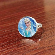 Anime Ice Princess Open Ring Adjustable Cartoon Elsa Mermaid Princess Ring Accessories#9. 22c #