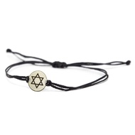 Hypoallergenic Star of David Charm Bracelet - Stainless Steel Jewish Jewelry for Women & Men, Adjust
