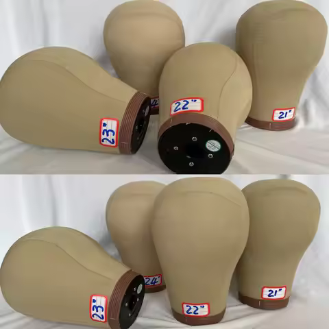 21''-24''Wig Head Cork Canvas Block Head Mannequin Head for Making Wigs,Training, Display – Wig Head
