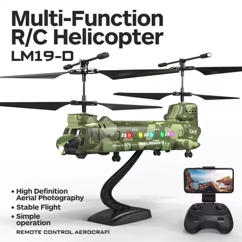 Rc Helicopter Lm19-D Hd Camera Light Fall Resistant Remote Control Helicopter Plane Aircraft Flying 