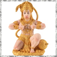 Gold Hanuman Statue Indian Lord Sculpture India Figurine Collection Idol Murti Pooja Sculpture for D