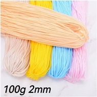 Nylon Polyester 2mm Thread Benang Kait Beg Kasar Tali PP Siam DIY Crochet Yarns Knitting 95g