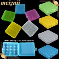 MEIGUII Battery , Coloful 4 AA AA 18650 Battery Box,  Anti-slip Plastic Rechargeable Battery Contain