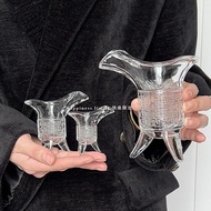 MJSHOP White Wine Glass Chinese Ancient King Glass Household Spirit Glass Three-legged Jue Glass Cre