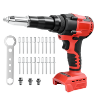 Brushless ไฟฟ้า Rivet Gun 2.4-4.8 มม.ไร้สาย Rivet Nut Gun เจาะแทรกโลดโผนอัตโนมัติสําหรับ Milwaukee 1