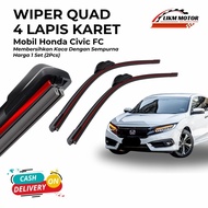 Honda Civic Fc Quad Wiper 4 Layers Rubber Blade 1 Set Kiri and Right Pair of Car Windshield Cleaners