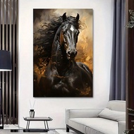 1pc Black Horse Galloping Canvas Art, Frameless Modern Wall Decor, Living Room & Bedroom Poster, Art