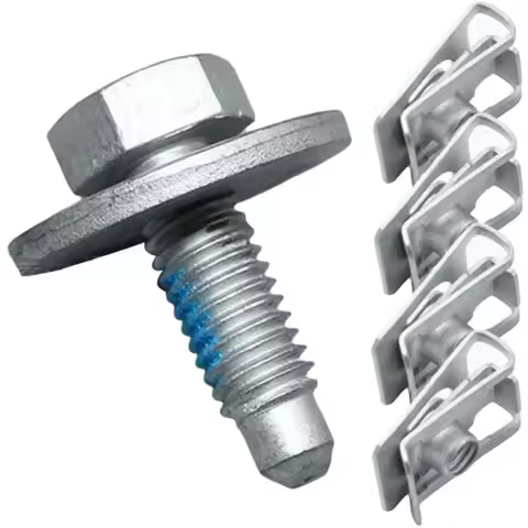 M6 Car Hex Bolt with Washer Universal Flat Washer Hex Screw for Auto Parts Replacement Screw Bulk Au