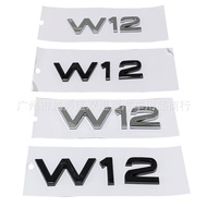 3D ABS Stereo W12 Letter Emblem Sticker Fit Audi A6L A8L S8 Car Side Fender Wing Rear Trunk Tail Log