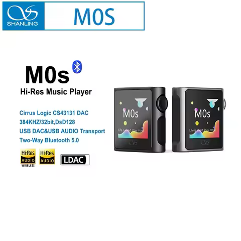 SHANLING M0S Hi-Res Audio Music Player MP3 CS43131 USB DAC AMP Two-Way Bluetooth 5.0 LDAC/aptX/AAC/S