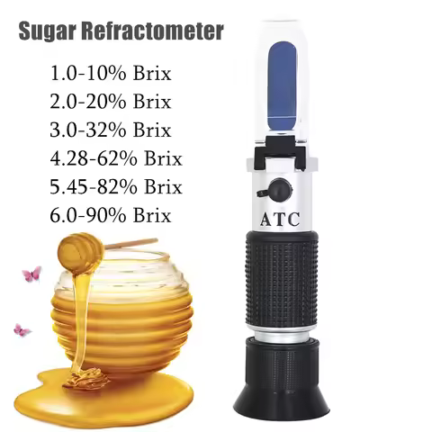 Refractometer Sugar Concentration Meter Densimeter 0-32% Brix Saccharimeter 58~90% Brix 38~43 Be Bau