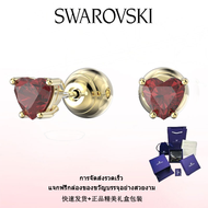 ♈Swarovski♈ ต่างหูแฟชั่นใหม่ของผู้หญิง.ต่างหู Stilla ประดับพลอยคริสตัลสีแดงรูปหัวใจชุบทอง.ของขวัญวัน