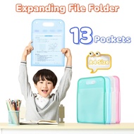 13-Layer Handle Folder Long File Organizer Expanding File Folder Portable Folder Bag With Handle