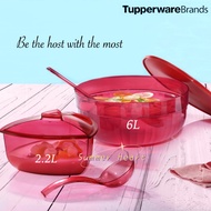 Tupperware Roza Bowl 2.2L with Ladle / Punch Bowl 6L with Ladle / Punch Cups 170ml