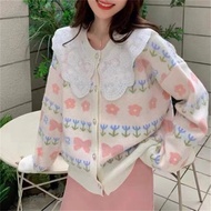 White LACE CARDI KOREAN CARDIGAN SWEATHER KOREA SWEATER Women PREMIUM Knit Material