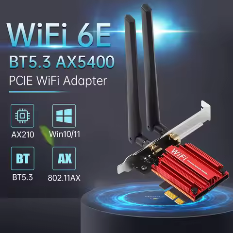 WiFi 6E AX210 BT5.3 PCIE WiFi Adapter Wireless Network Card Tri-Band 2.4/5/6GHz 802.11ax AX210 For W