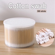 500 PCS Cotton Swabs With Case Dual Round Head Q Tips Cotton Swabs For Ears GW-VN