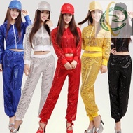 Ah8 Quick Kids & Women's Contemporary Sequined Hip Hop Dance Outfit Set