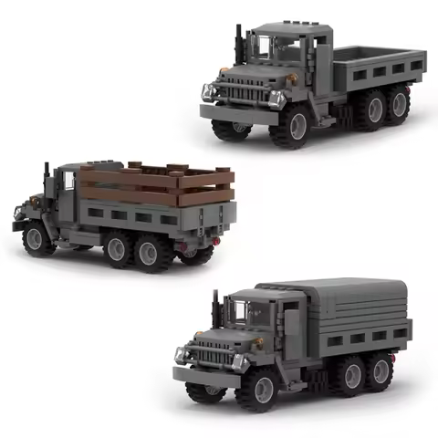 Military WW2 Vehicle Truck Model Traffic American Car Collection MOC US M35 Model Building Blocks Ki