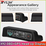X92 LCD OBD+GPS Head Up Display HD Color Screen Display Auto Speed Voltage Mileage Gauge Meter Car C