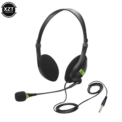 3.5mm Wired Headset Microphone Universal Computer Headset Wired Office Headset Microphone