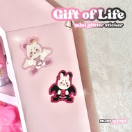 Monggupi [] gift of life angel and devil glitter sticker mini size